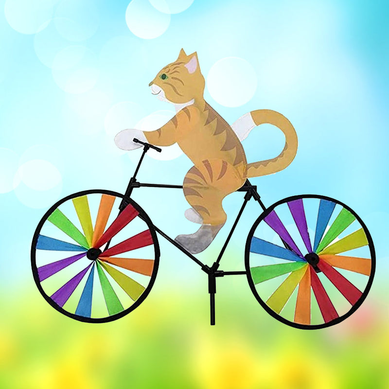 Cat Bicycle Wind Spinner