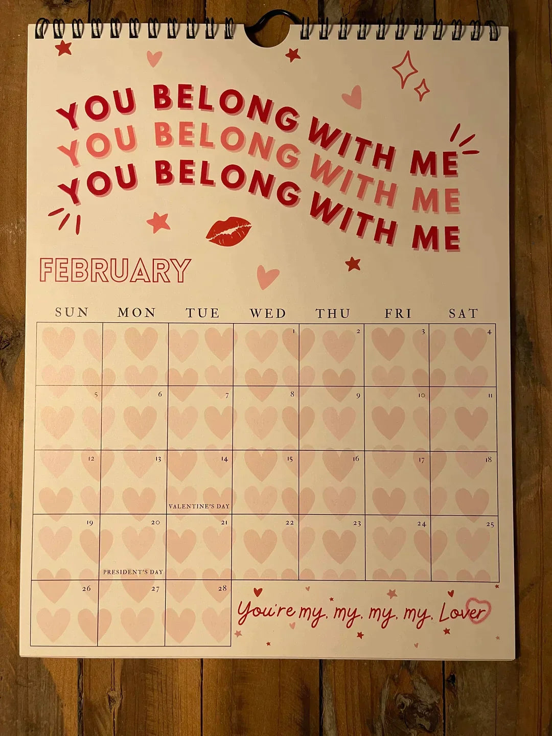 2025 TS Lyrics Calendar