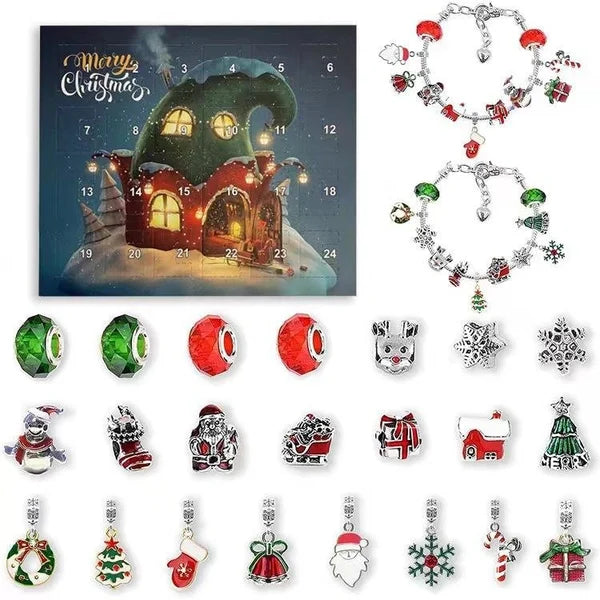 DIY 24 Days Christmas Countdown Calendar Bracelets Set