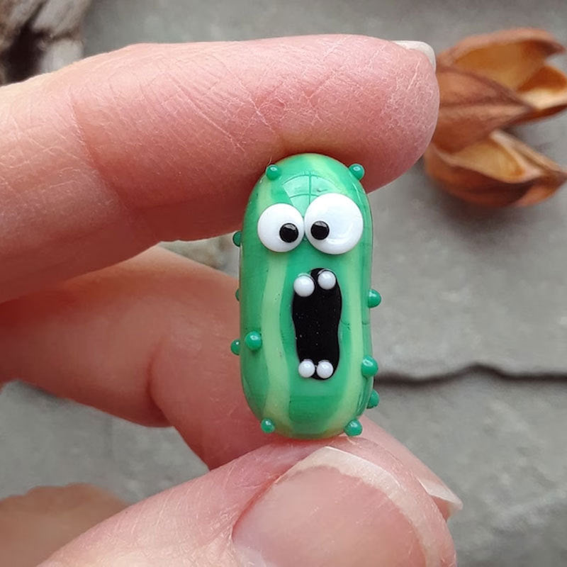 Miniature Glass Screaming Pickle in a Bottle