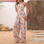 Floral Button Wide Leg Jumpsuit