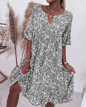 Half Sleeve Dress in Floral Print