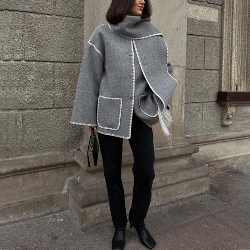 Hepburn Style Woolen Cape Coat