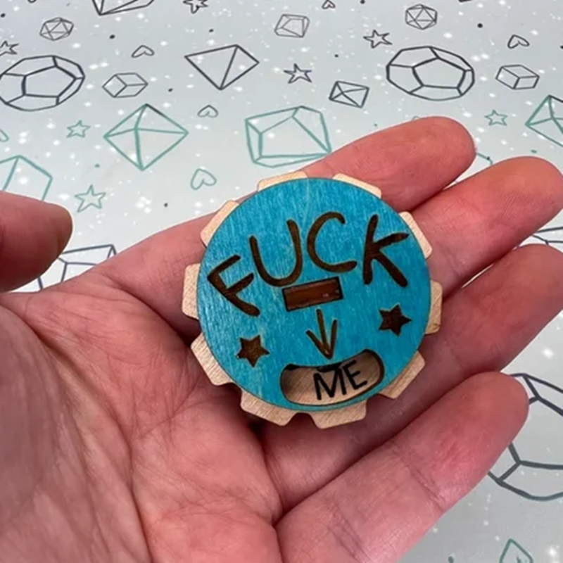 F*ck everything Wooden Dial Pin