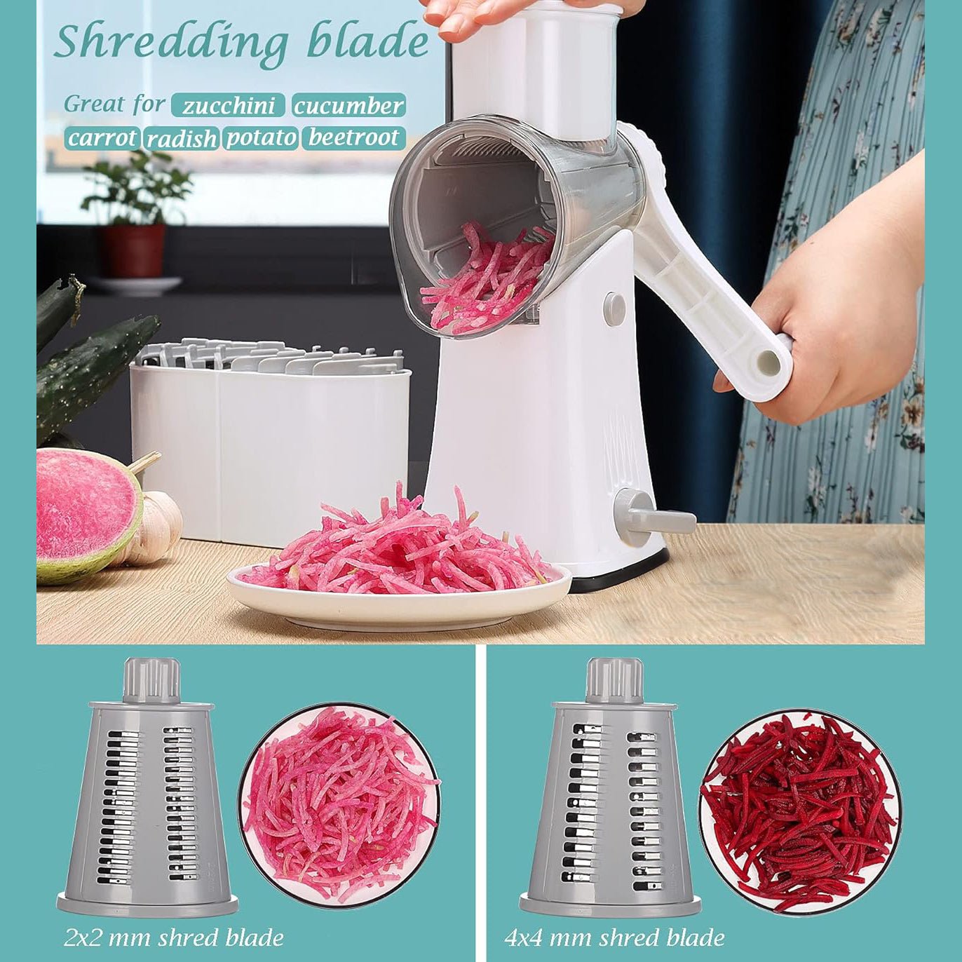 Upsell -5 in 1 Rotary Cheese Grater Shredder