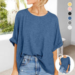 Round Neckline Oversized Midi Length Boxy Tee