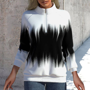 Long-sleeve Sweatshirt with Half Turtleneck