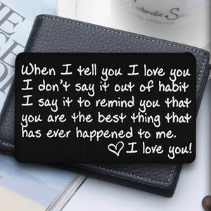 I Love You Mini Laser Engraved Wallet Card