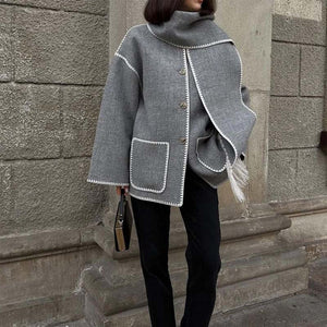 Hepburn Style Woolen Cape Coat