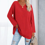 V Neck Drop Sleeve T-Shirt