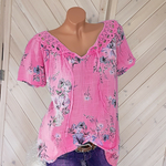 T-Shirt With V-Neck Lace