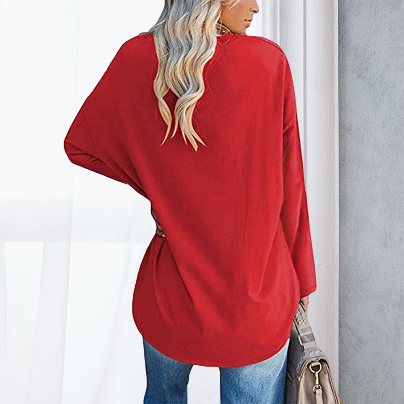 V Neck Drop Sleeve T-Shirt