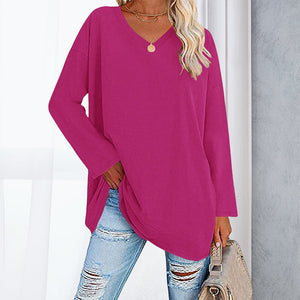 V Neck Drop Sleeve T-Shirt