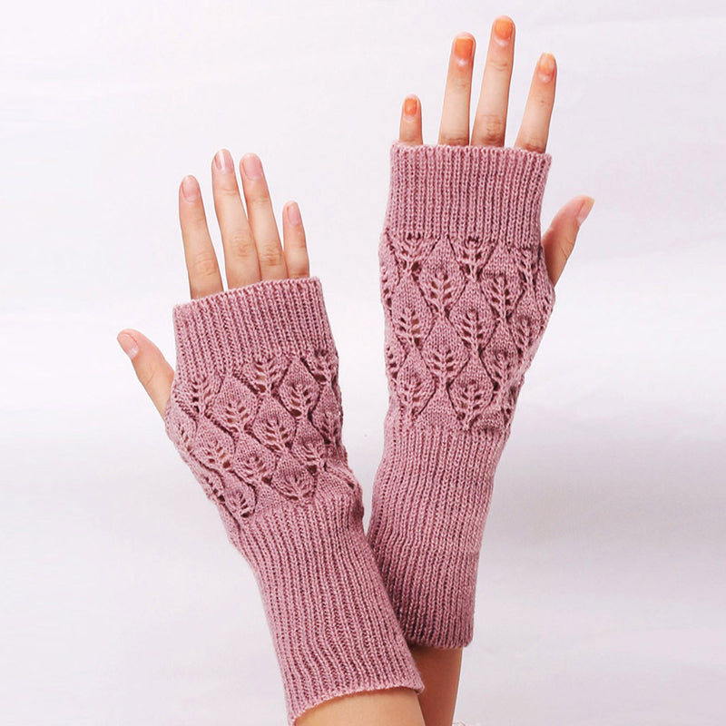 Warmers Knit Mittens Half Finger Gloves