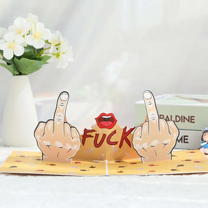 3D Funny Middle Finger Card