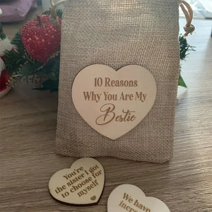 10 Reasons Why You Are My Bestie Jute Bag With Hearts