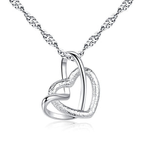 Frosted Double Heart Necklace