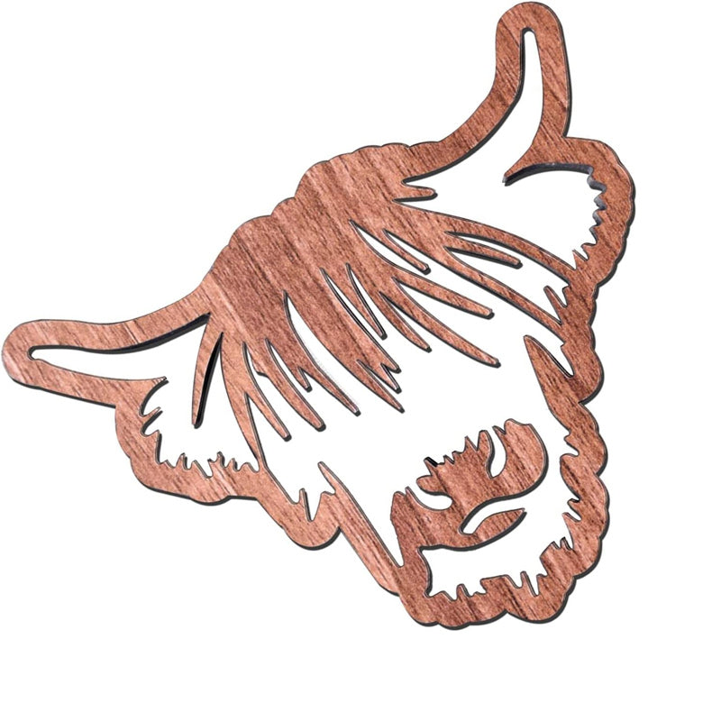 Wooden Highland Cow Coasters