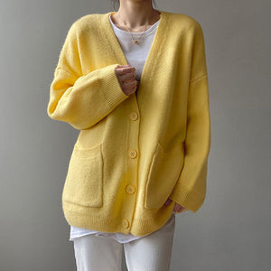 Slouchy Knitted Cardigan With Pockets