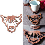 Wooden Highland Cow Coasters