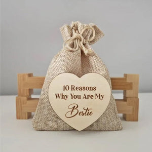 10 Reasons Why You Are My Bestie Jute Bag With Hearts