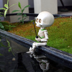 Fishing Skeleton Garden Accessory