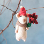 Flower Mouse Felt Ornament