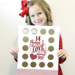 Valentine's Scratch Off Advent "14 things I or WE love about you!"