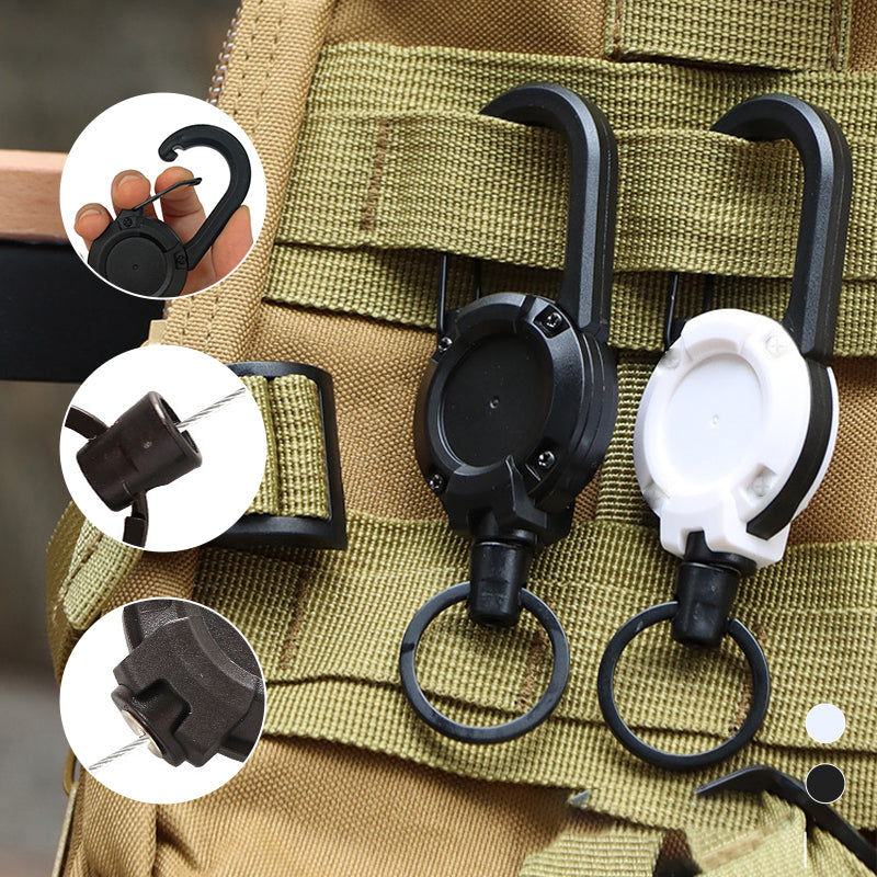 Outdoor Automatic Retractable Wire Rope Luya Tactical Keychain