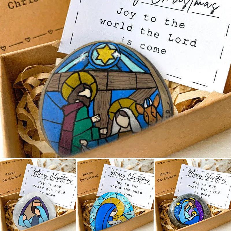 Nativity Scene Painted Rock