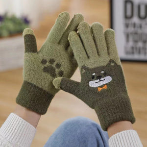 Kawaii Shiba Inu Winter Touchscreen  Gloves