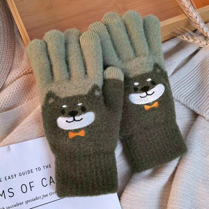 Kawaii Shiba Inu Winter Touchscreen  Gloves