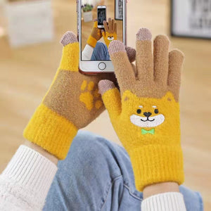 Kawaii Shiba Inu Winter Touchscreen  Gloves