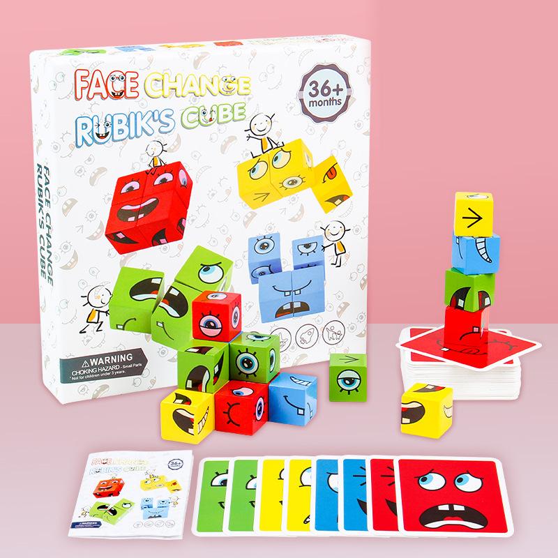 Face-Changing Magic Cube Building Blocks