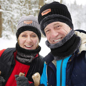 Warm Beanie Cap With Scarf