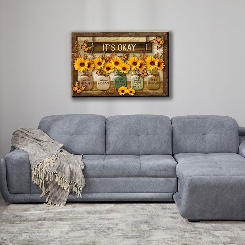 Butterfly Sunflowers Wall Art