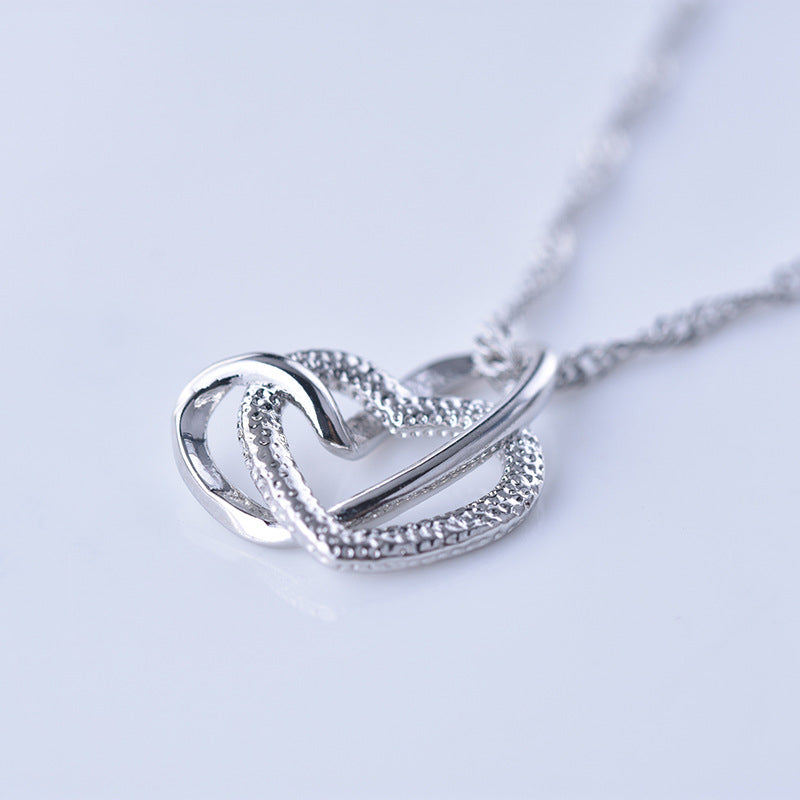 Frosted Double Heart Necklace