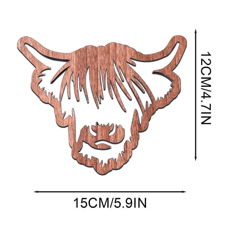 Wooden Highland Cow Coasters