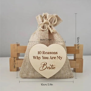 10 Reasons Why You Are My Bestie Jute Bag With Hearts