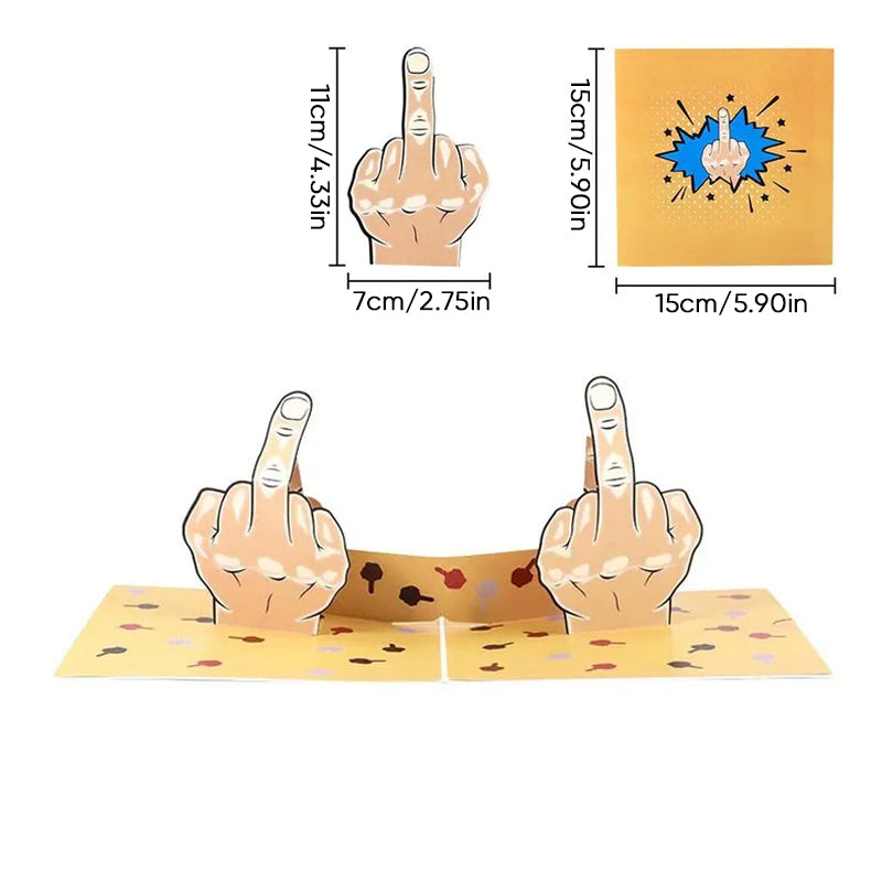 3D Funny Middle Finger Card