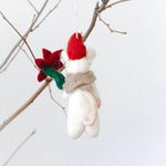 Flower Mouse Felt Ornament