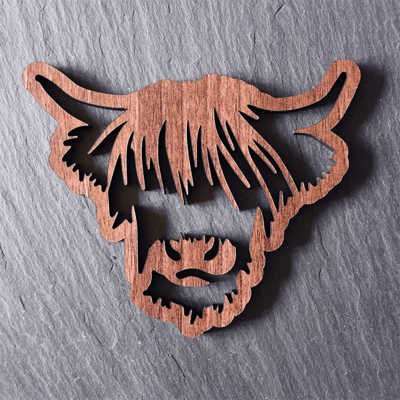 Wooden Highland Cow Coasters