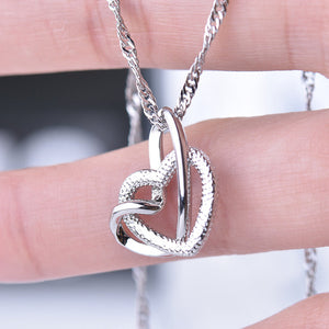 Frosted Double Heart Necklace