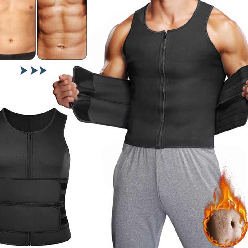 Men's vest with plastic belt