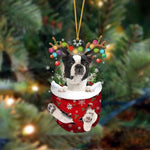 Cute Christmas Sock Dog Ornament