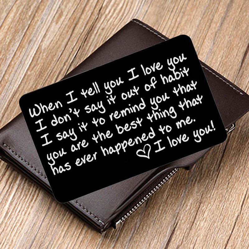 I Love You Mini Laser Engraved Wallet Card