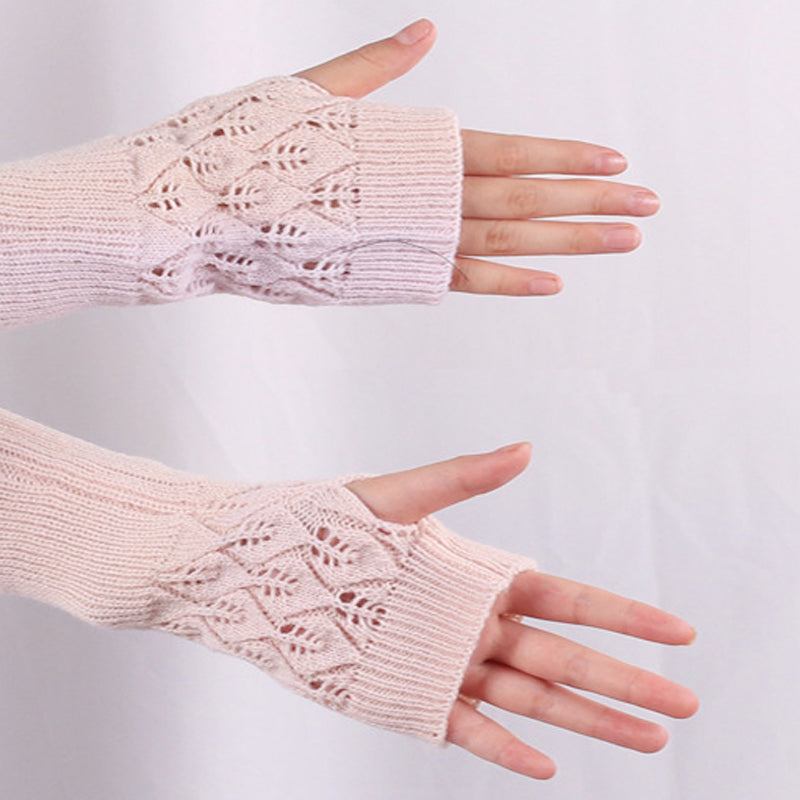 Warmers Knit Mittens Half Finger Gloves