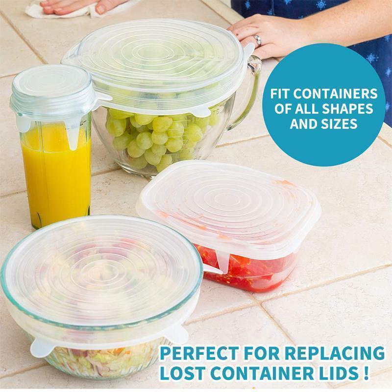 Stretchable Food Silicone Lid, 6 pieces/set