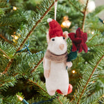 Flower Mouse Felt Ornament