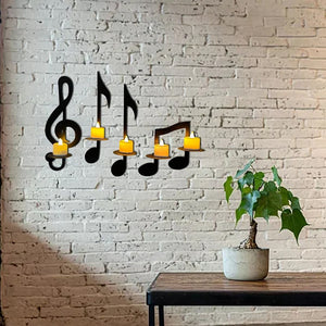 Black Music Note Wall Sconce